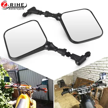 

Black Dual Sport Motorcycle Mirrors Side Mirrors For HONDA YAMAHA SUZUKI DR350 350 DRZ 400 650 DR650 Z700 ninja GSX R 600 SV650