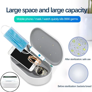 

Smart UV Sanitizer Masks Ultraviolet Sterilizer Box Wireless Charger Uvc Light Portable Automatic Disinfection Box New Z0420