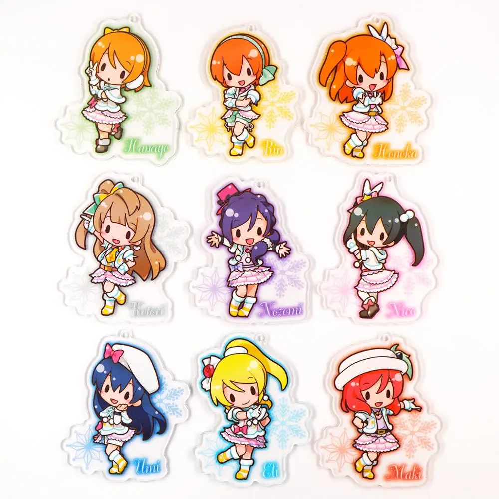 Аниме Love Live Lovelive Hanayo Rin Honoka kotory Nozomi Nico Maki Eli Umi Beanchain акриловый брелок | Украшения и