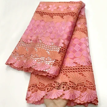 

Latest African Cord Lace Fabric 2020 Fashion style Nigerian Water Soluble Lace Fabric for Women party dress