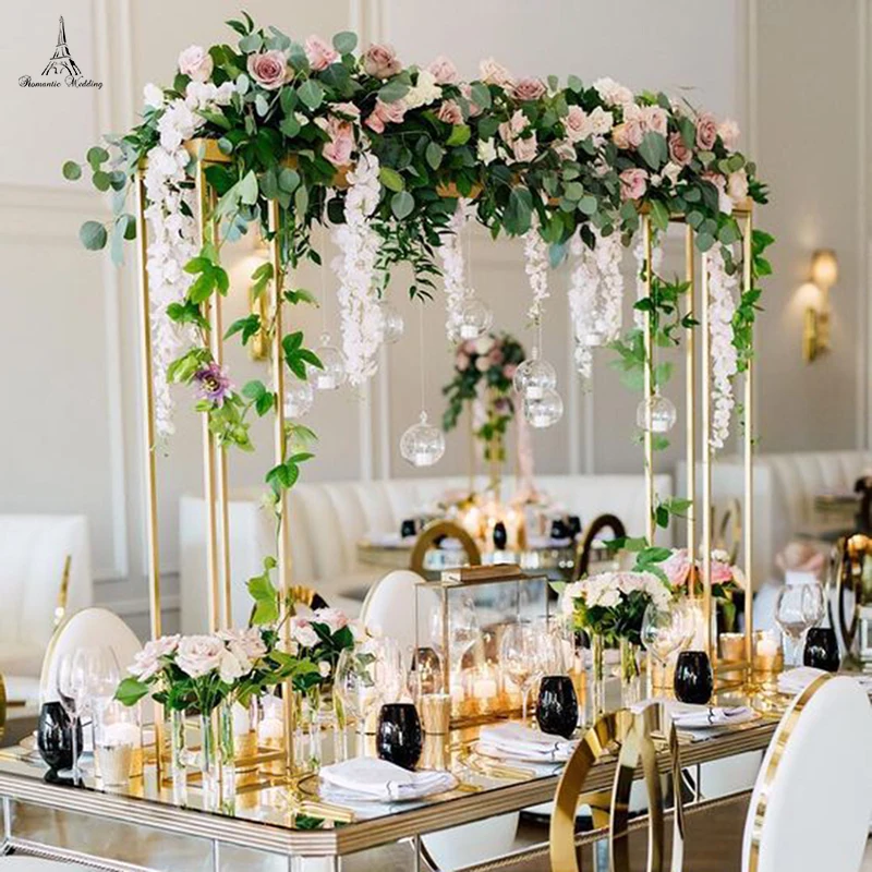 

6pcs/set Tall Gold Color Metal flower rack Flower Stands for Wedding Event Decor