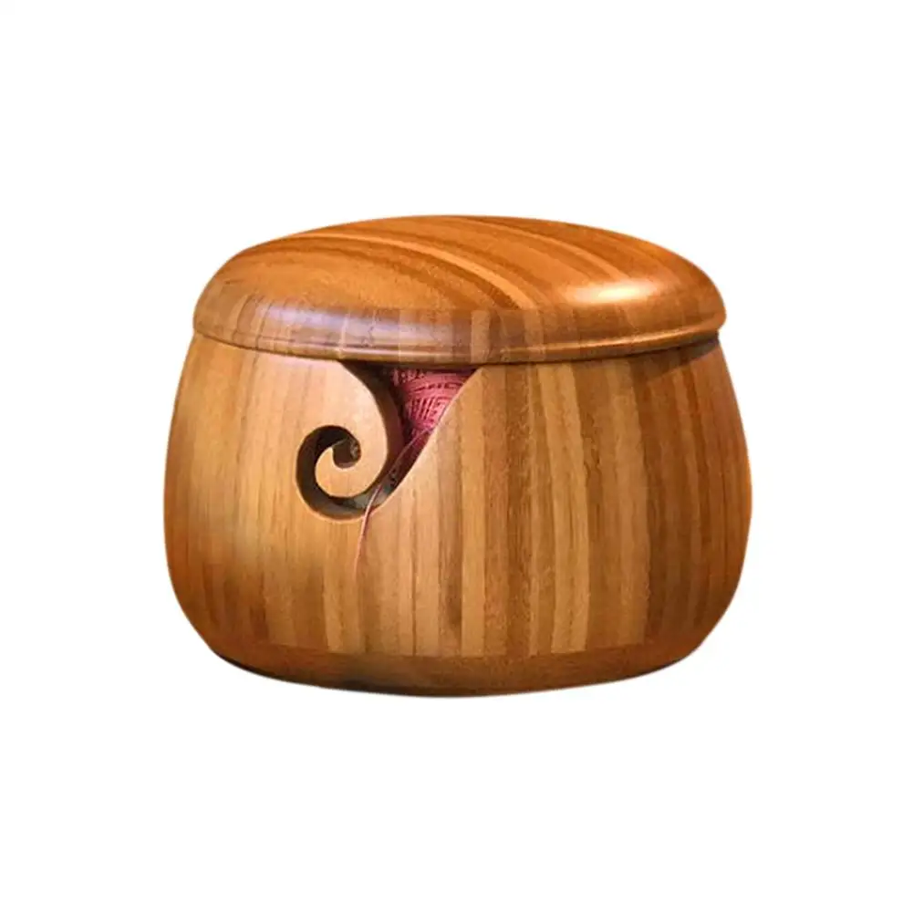 

New Arrivals Wool Bowl Dust-proof Bowl Original Bamboo Wool Storage Box Kitchen Home Textile Storage Organizer