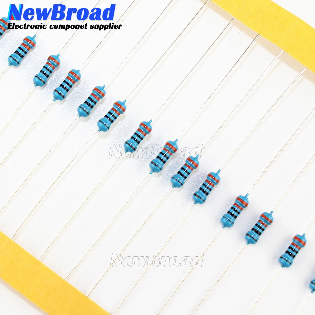 Metal Film Resistor Metal Film Resistors 100pcs 1/4W 1R~22M 1% Metal film resistor 100R 220R 330R 1K 1K2 1K5 2K2 4K7 10K 22K 47K 100K 470K 750K ohm resistance