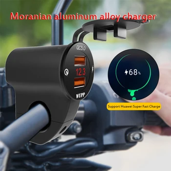 

Motorcycle Dual USB 3.4A Quick Charge QC3.0 DC 12V Fast Charger For Mobile Phone Tablet IPad Navigation GPS Power Charge Switch