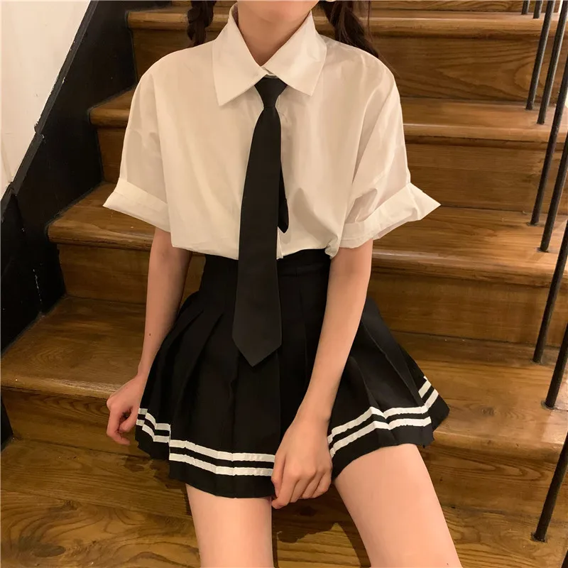 2021 Высокая талия плиссированные юбки Kawaii Харадзюку Для женщин обувь для девочек