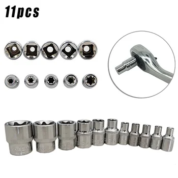 

Female Clip Sockets Set Automotive Shop Tools Kit E Torx Bit 1/4 3/8 E4-E20 Nut