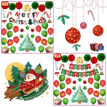 

[Merry Christmas] 40Pcs/Set Christmas Aluminum Foil Balloon Set KTV Party Dress Up Arrangement Props Decoration Ball