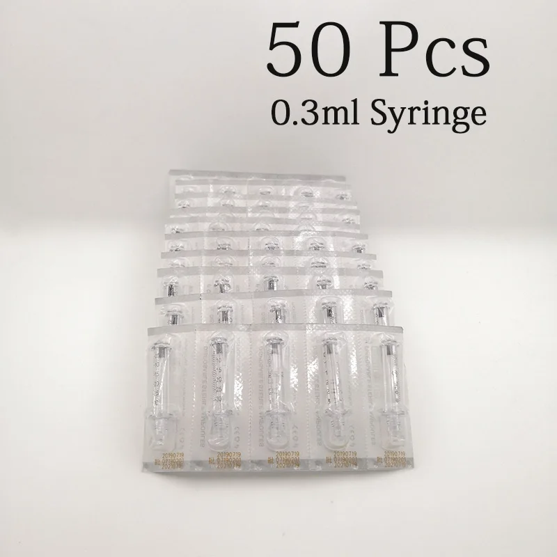 50 0.3 syringe 0,3 мл золотая ручка с гиалуроновой кислотой, ручка с гиалуроном для инъекций, ручка для подтягивания губ лица, шприц для удаления морщин, игла для инъекции кислоты для лица - Цвет: 50 0.3 syringe