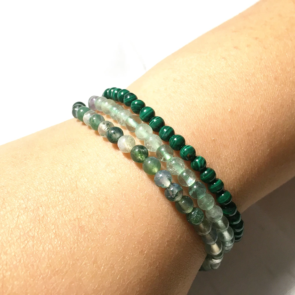 Bracciale In Argento 925 Con Agata Muschiata E Foglie In Zircone - Regalo Per Donna, Catena Regolabile