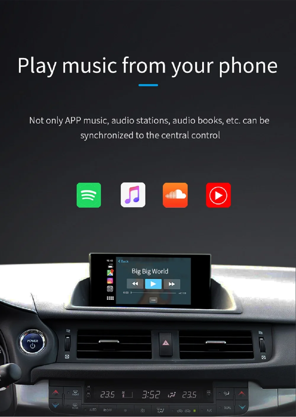 Беспроводной CarPlay, для Lexus NX ES US iS CT RX GS LS LX LC RC- мультимедийный интерфейс CarPlay и Android автоматический комплект модернизации