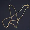 14K однотонное золотое ожерелье, простое ожерелье с минималистичным шармом, отлично подходит для бусы с алфавитом и кулоном ► Фото 3/6