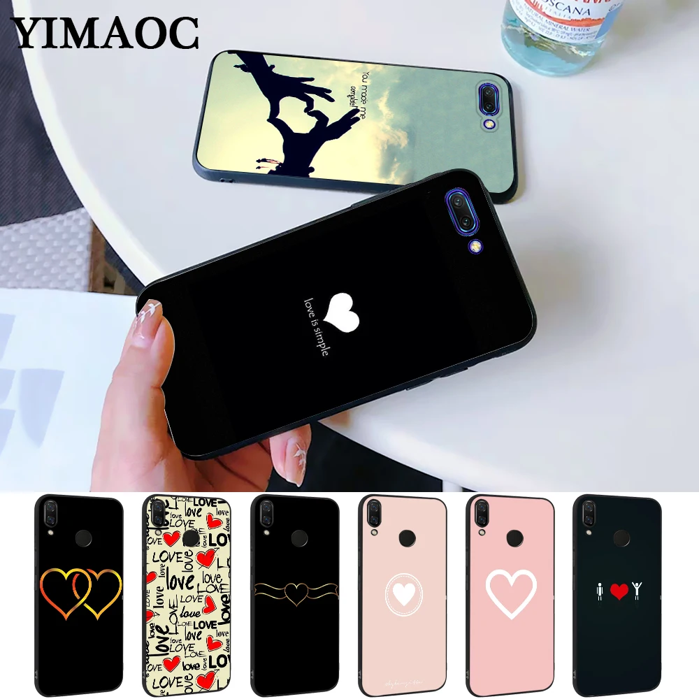 Для мужчин женщин надписи Sweet Love Heart силиконовый чехол для Huawei Honor 6a 7A Pro 7X8 Lite 8X 8C 9