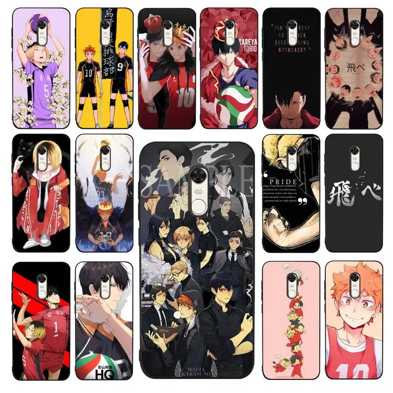 YNDFCNB Hot Haikyuu Hinata Anime Volleyball Phone Case for RedMi 4X 5 plus 6 7 8 9 A 6pro Go K20 cover | Мобильные телефоны и
