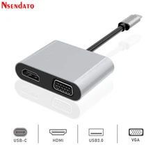 4 in 1 4K Multi USB tipo C HUB a USB 3.0 HD VGA PD caricabatterie Docking station adattatore per MacBook Notebook Samsung Galaxy S8 PC