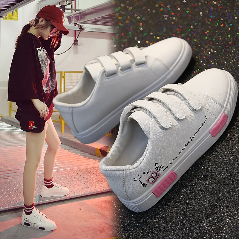 

Spring New Style Lazy Velcro Shoes White Student Korean-style Versatile Gluing Summer Casual WOMEN'S Shoes Fashion
