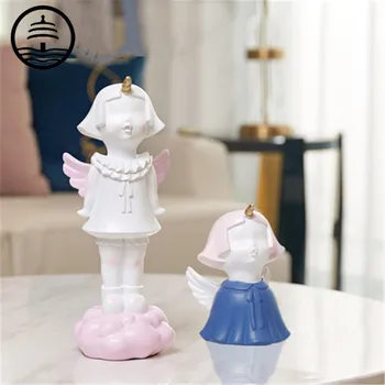 

Bao Guang Ta Nordic Style Unicorn Statue Girl Heart Cute Vehicle-Mounted Sculpture Room Desk Home Decor Wedding Gift A2291