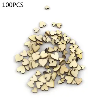

100pcs Mixed Love Heart Shape Wooden Wedding Table Scatter Decor Rustic Crafts 4 Sizes
