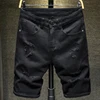 2022 Summer New Men's Ripped Denim Shorts Classic Style Black White Fashion Casual Slim Fit Short Jeans Male Brand ► Photo 2/6