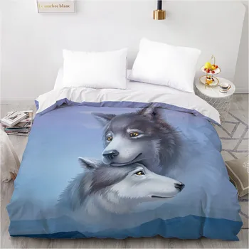 

3D HD Digital Printing Custom Duvet Cover,Comforter/Quilt/Blanket case Queen King Bedding 140X200,Bedclothes Animal Love wolf