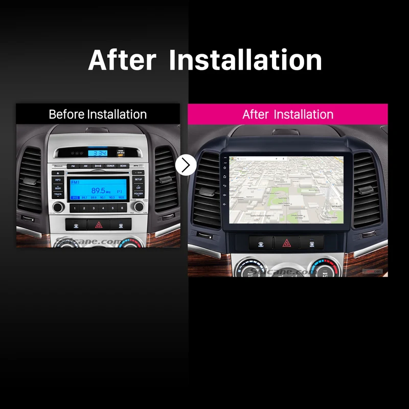 Clearance Seicane Android8.1 GPS Stereo 9" HD 2Din Car Auto Radio For HYUNDAI SANTA FE 2005 2006 2007-2012 GPS Multimedia Player Head Unit 3