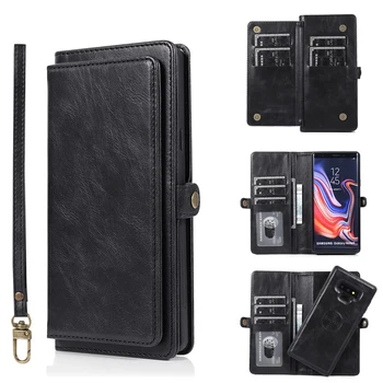 

9 Card Holder Wallet Case For Samsung Galaxy S10 Plus S9 S8 S10e Note 8 9 10 Plus A40 A50 A70 Leather Phone Case Magnetic Cover