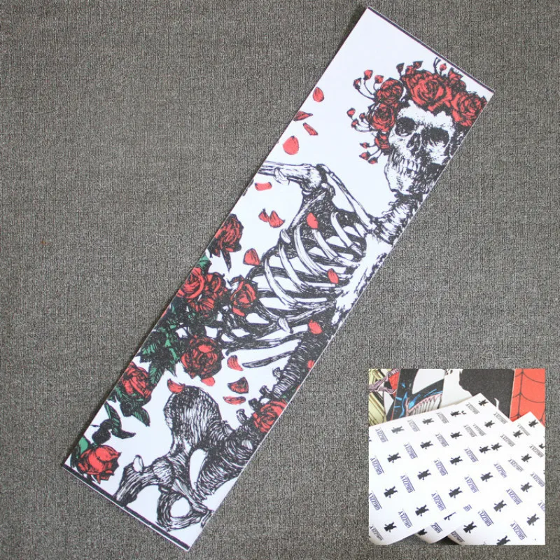 Skateboard Sandpaper 84cmX23cm Cool Drawing Pattern Brushing Paper Skateboarding Scooter Skin Grip Tape
