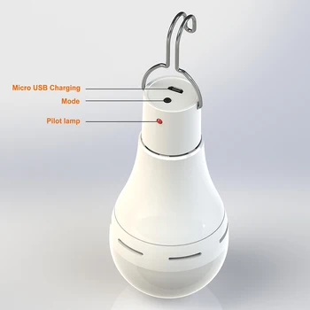

Outdoors Lamp With Hook Hanging LED Bulb Portable Garden Camping Climbing Lantern Remote Control USB Charging Solar Panel Hiking