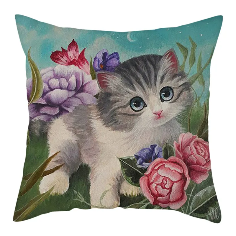 Чехол для подушки Fuwatacchi Cute Cats Pets Anilmals фото наволочка домашнего дивана