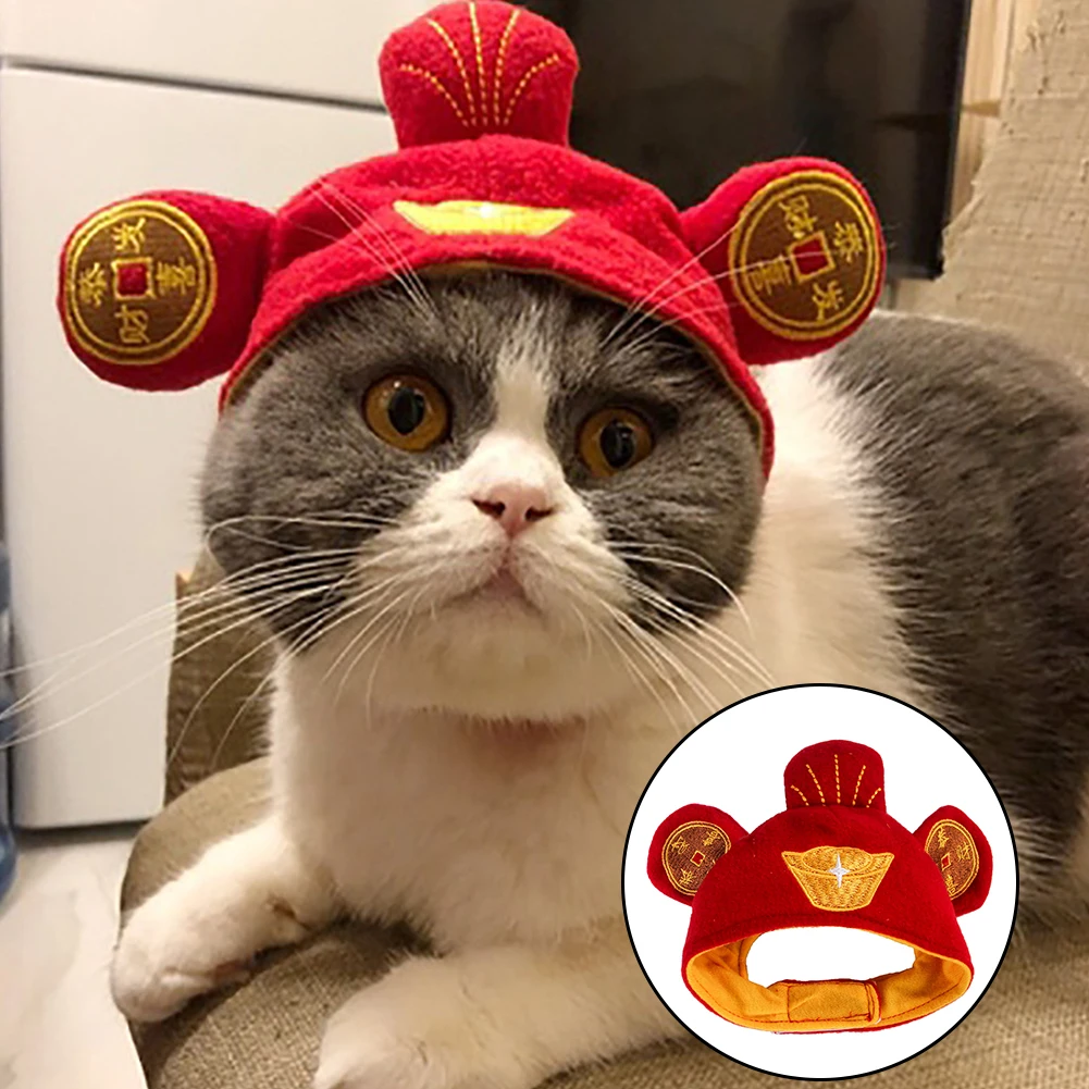 Dog Cat Headgear Pet Hat Head Cover Cute Party Dress Up Cartoon Animal Shaped Home Fashion Cosplay Christmas Funny Warm