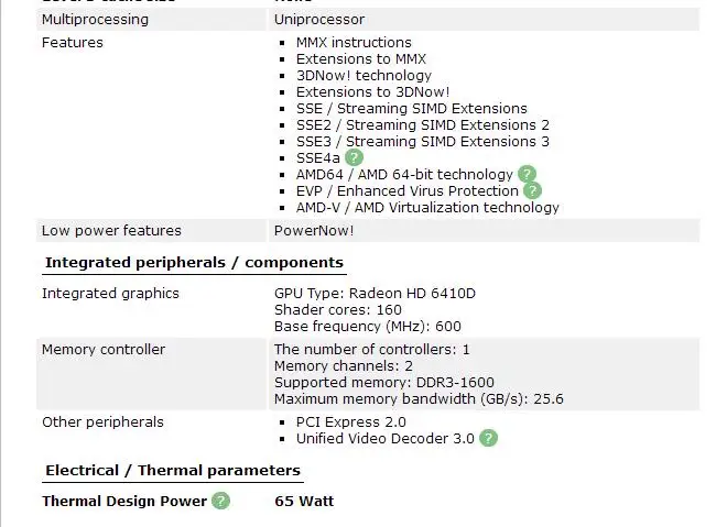 AMDAMD A4-Series A4-3420 APU A4 3420 двухъядерный процессор работает правильно настольный процессор 65 Вт 2,9 ГГц гнездо FM1