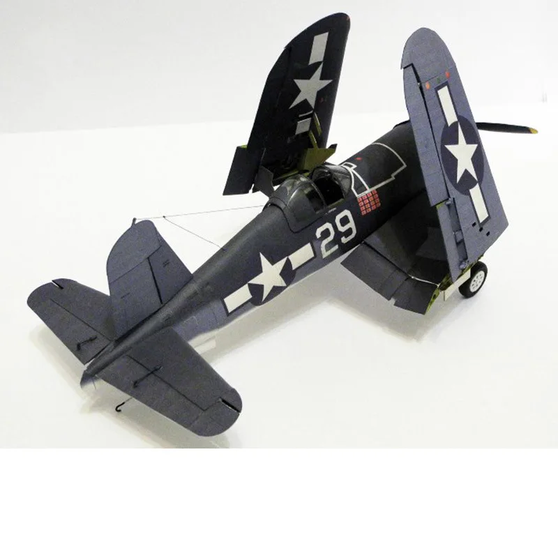 1:33 США F4U-1A пират Shipborne Fighter DIY 3D бумажная карточка Модель Строительный набор образовательных игрушек военная модель строительные игрушки
