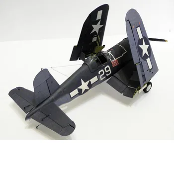 1:33 U.S. F4U-1A Pirate Shipborne Fighter DIY 3D Paper Card Model Building Set Educational Toys Military Model Construction Toys 1