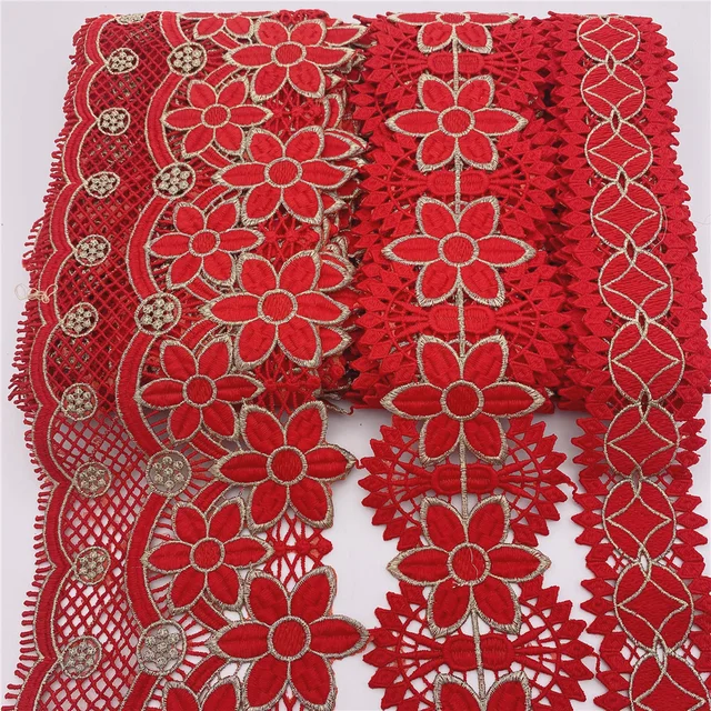 16colors in stock  Wholesale new Polyester Venise Lace suit african lace for wedding DIY crafted red