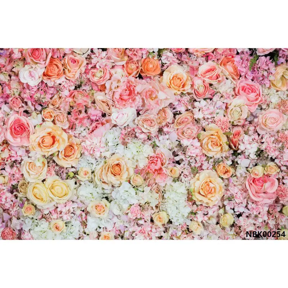 Laeacco Искусственные цветы стены Детские вечерние свадебные фотографии фоны индивидуальные фотографические фоны для фотостудии - Цвет: NBK00254