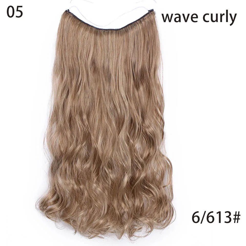 AISI BEAUTY, шиньоны в виде рыбьей линии, без зажимов, цельные накладные волосы, синтетические волнистые волосы для наращивания для женщин - Цвет: WEXS005-6-613