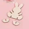10PCs Easter Bunny Piece Innovative Cute 3D DIY Wooden Ornaments Home Decor Craft Bunny Easter Decoration - Image 3