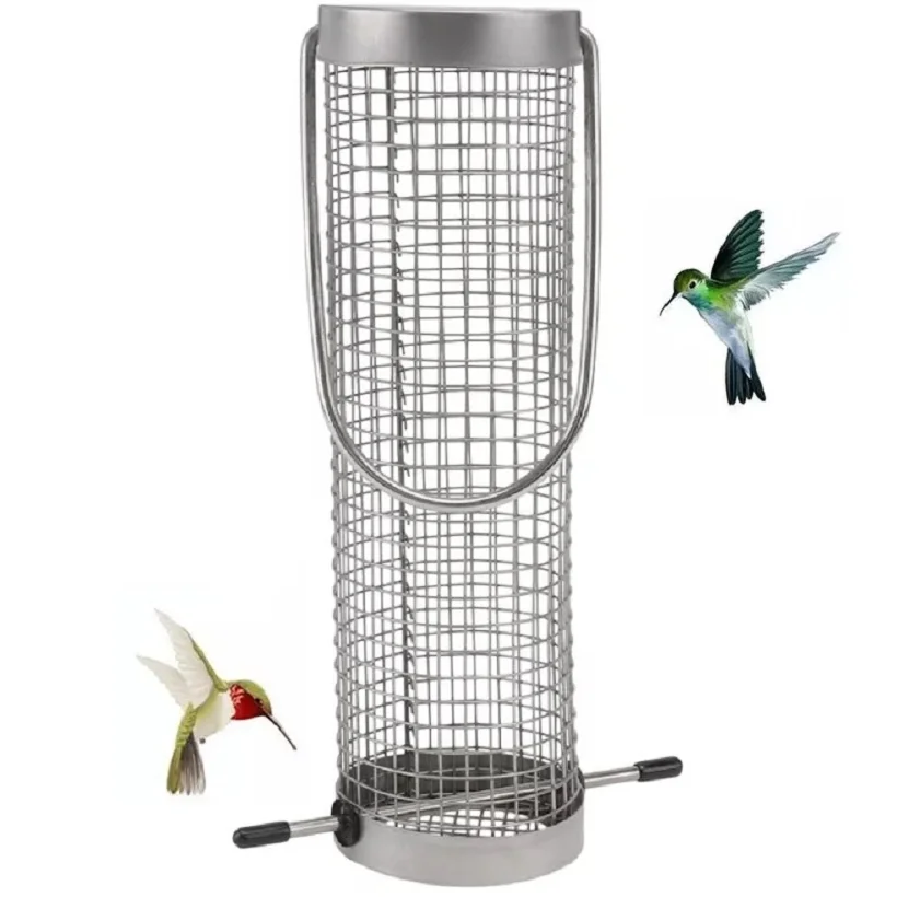 

Stainless Steel Full Metal Bracket Bird Feeder Outdoor Hanging Creative Bird Feeder Lazy Bird Bowl Feeder