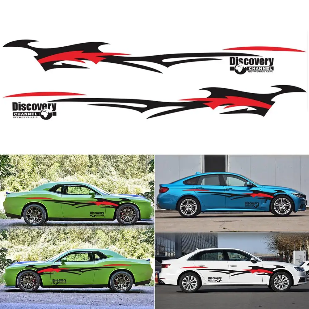 

2019 New Design Decal New Vinyl Generic Two Stickers Graphics Auto Totem Car Body Sides Flame carro Wholesale Quick delivery CSV