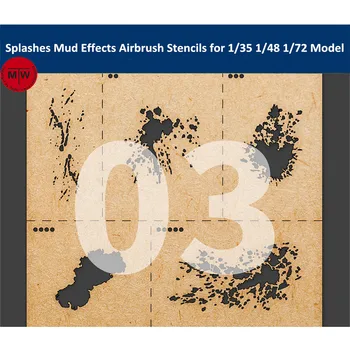 

LIANG-0003 Splashes Mud Effects Airbrush Stencils Tools for 1/35 1/48 1/72 Scale Military Model Kits