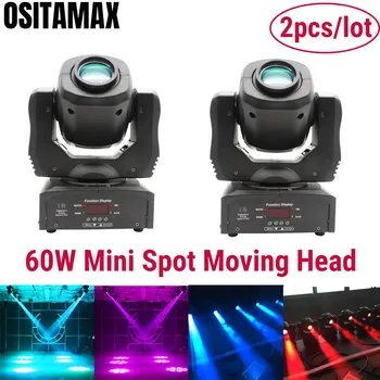 

2pcs Lyre LED Mini 60w Moving Head Spot Light Gobo Stage Lighting DMX512 for Show Wedding Party Disco DJ Spot Moving Head Lights