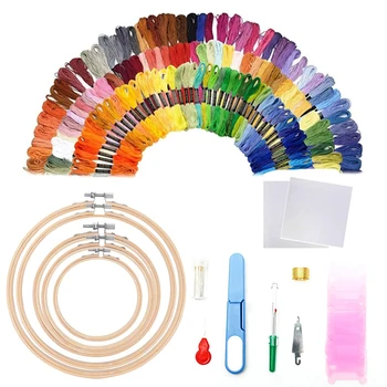 

100 Colors Cross Stitch Thread Kits Embroidery Thread Embroidery Hoop Needlework DIY Knitting Sewing Craft Sewing Tools