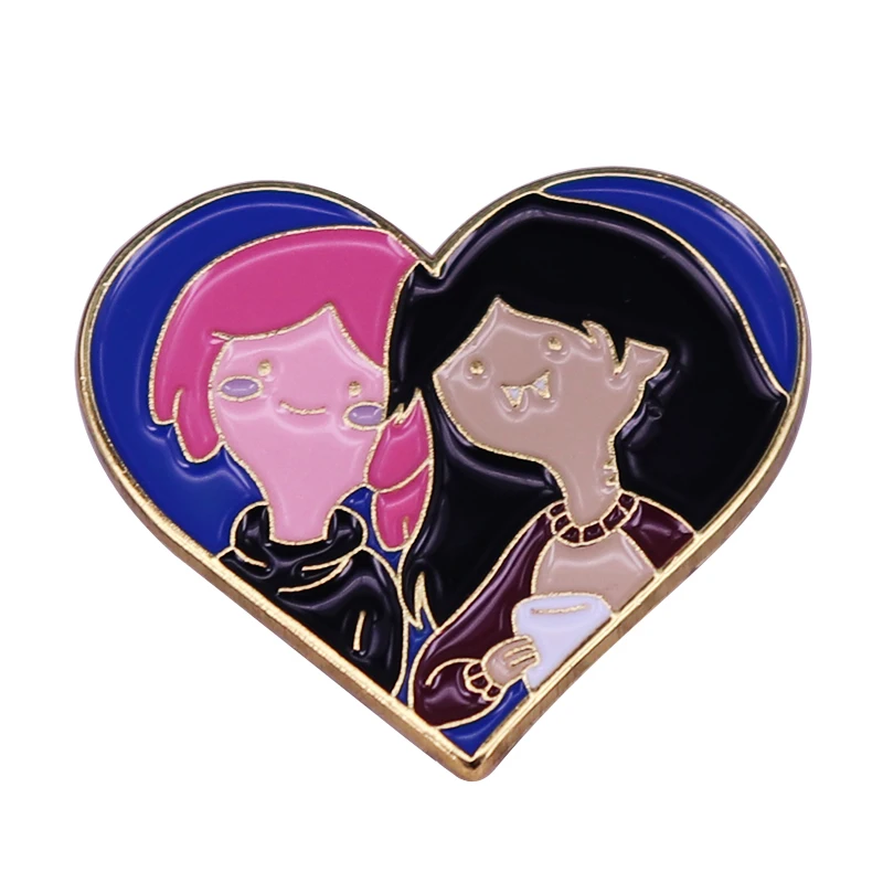 Adventure Time Heart Shaped Enamel Pin Cute Cartoon Anime Series Brooch For Girls Kids