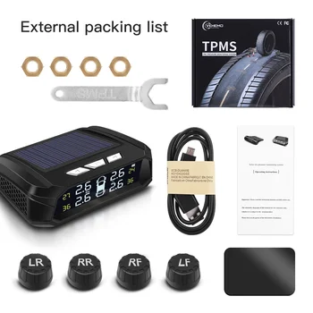 

TPMS AN-05C Tyre Pressure Monitoring System Solar Power Digital LCD Display Auto Security Alarm Systems Tyre Pressure