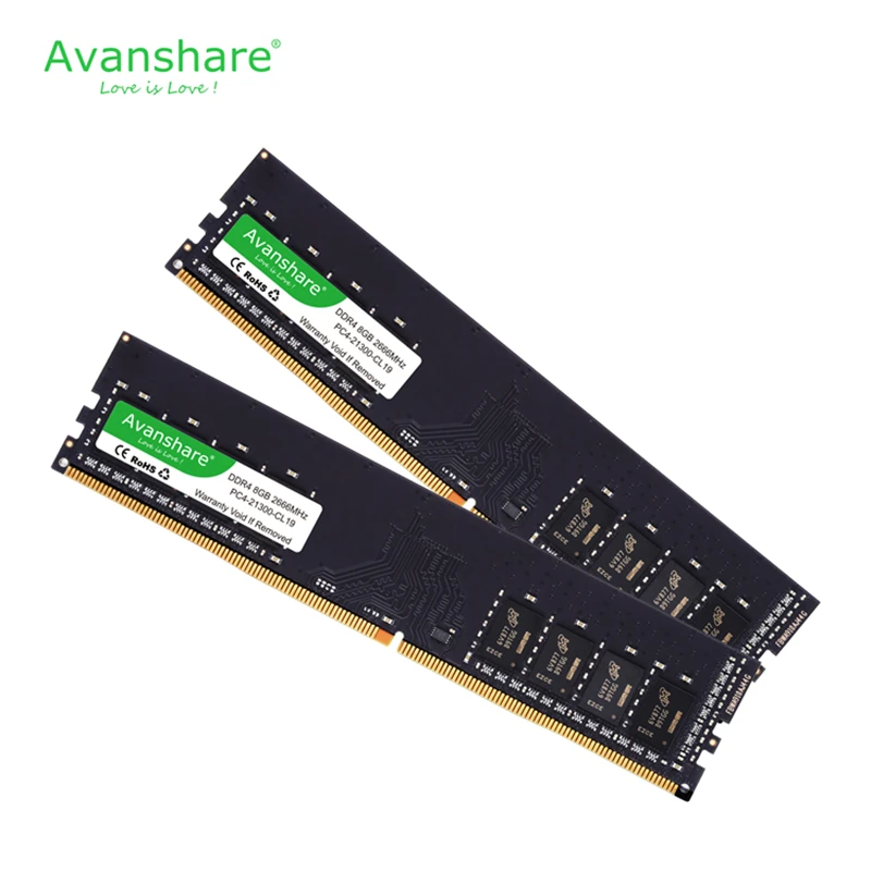 Оперативная память Avanshare ddr4 4 ГБ 8 ГБ 16 ГБ 2400 МГц 1,2 в 288pin пожизненная гарантия высокая производительность высокая скорость ram для настольных ПК Intel и