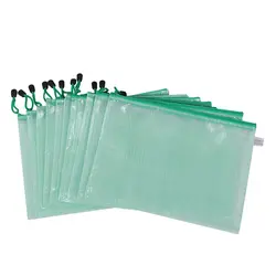 12 шт А4 бумага Gridding застежка-молния файлы папки в виде сумок зеленый