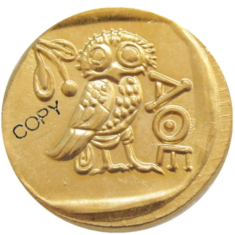 Cufflinks hand painted enamel coin.Greece,owl,Drachma 