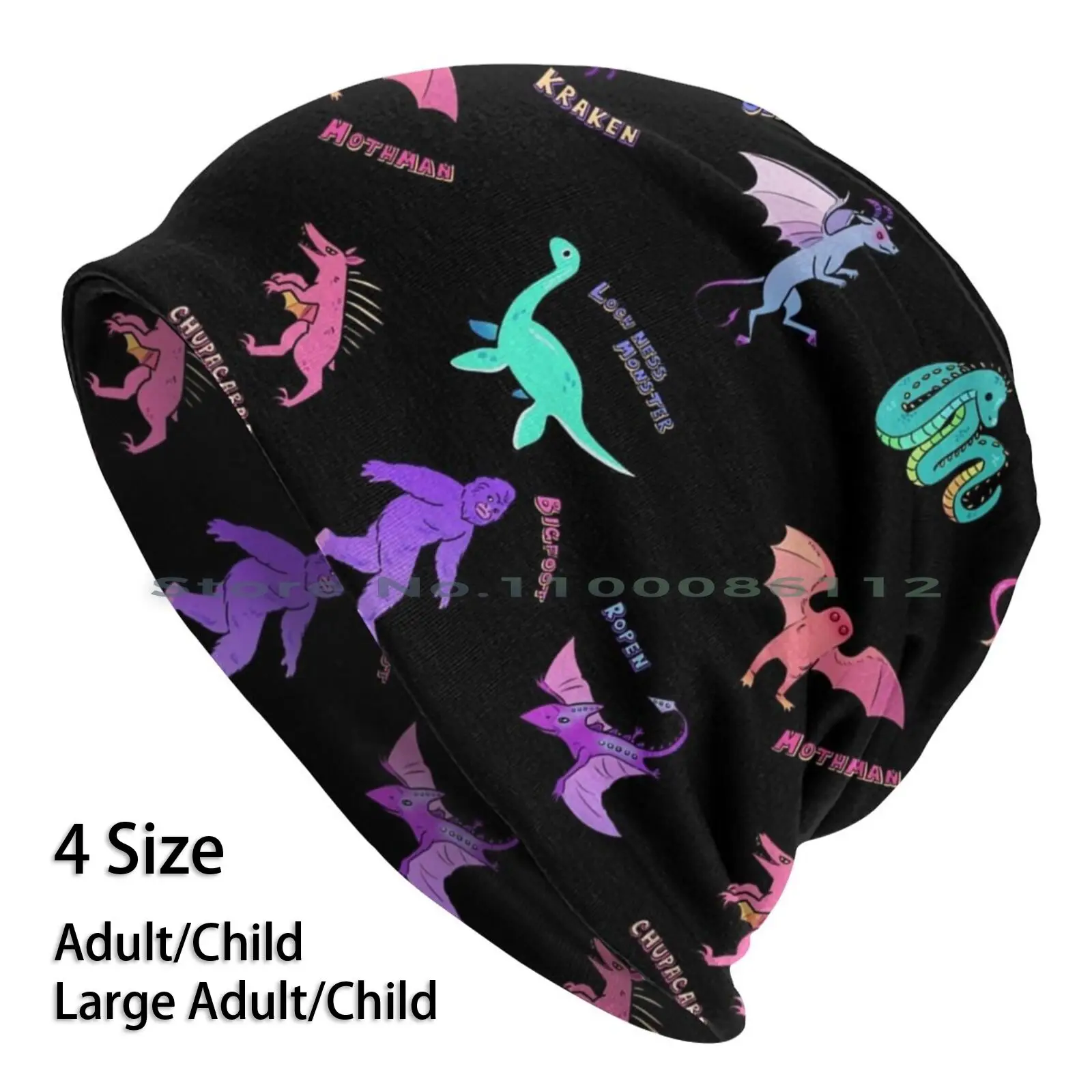 Miope Cryptid! Berretti Cappello Lavorato A Maglia Cryptids Cryptozoology Bigfoot Mothman Loch Ness Monster Chupacabra Jersey Devil Monsters