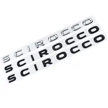 SCIROCCO 자동차 스타일링을위한 새로운 3D ABS 문자 엠블럼 중간 트렁크 자동차 모델 문구 로고 스티커 크롬 광택 블랙 매트 블랙