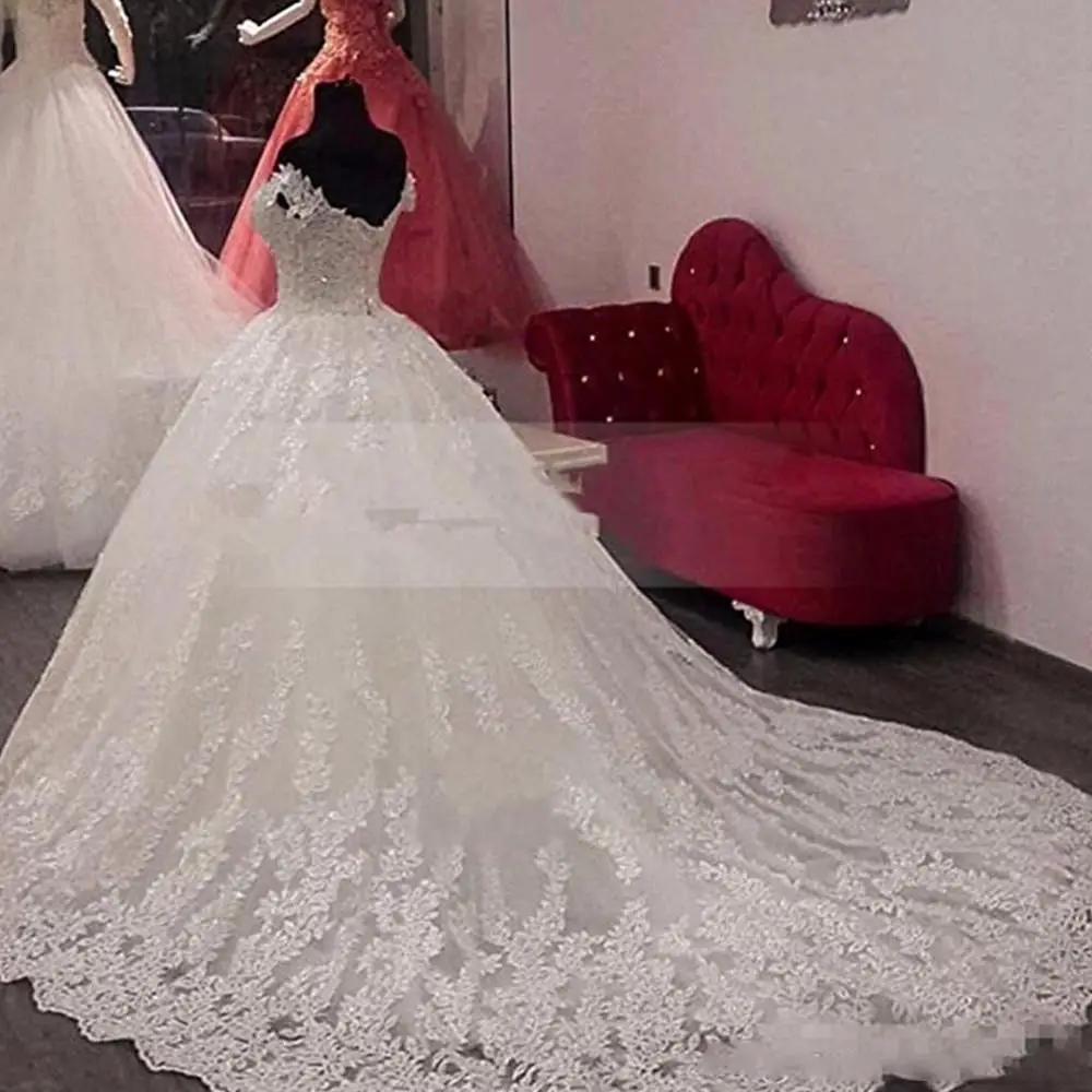 Vestido-de-Noiva-Renda-Gorgeous-Lace-Wedding-Dresses-Ball-Gown-off-Shoulder-Wedding-Gowns-Sweep-Train