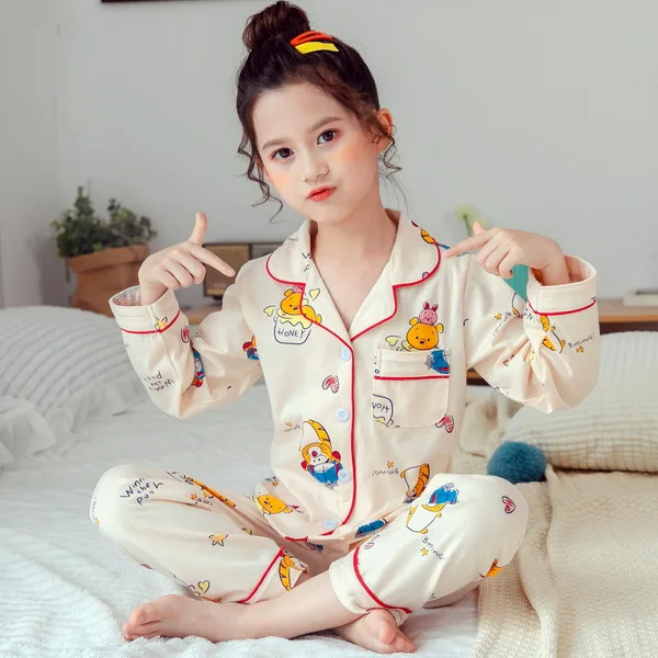 designer pajama sets Autumn Girls cotton pajamas set Children cute pyjamas Thin Sleepwear baby soft Loungewear Kids Pyjamas Boy short Top+ Pant best nightgowns Sleepwear & Robes